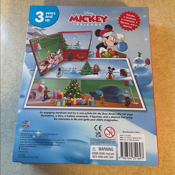 My Busy Books Disney Mickey & Friends Christmas 6 Ornaments 4 Figures & Playmat - Picture 4 of 5